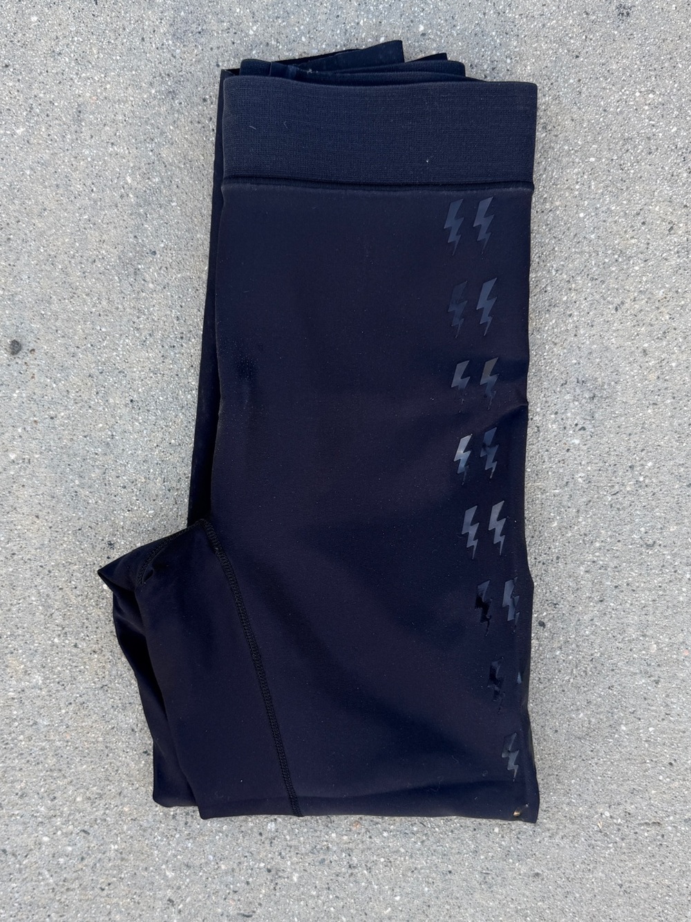 Ultracor Black Leggings with Black Lightning graphic - XS